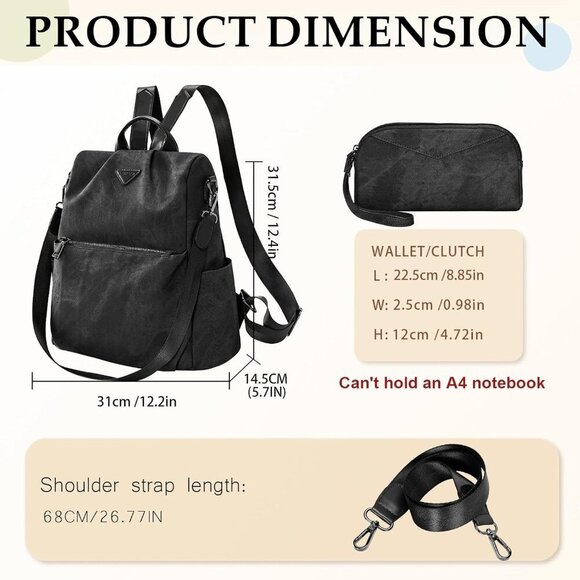 Women Backpack Purse Anti-Theft Vegan Leather Small Casual Daypack Shoulder Mini - Picture 3 of 9